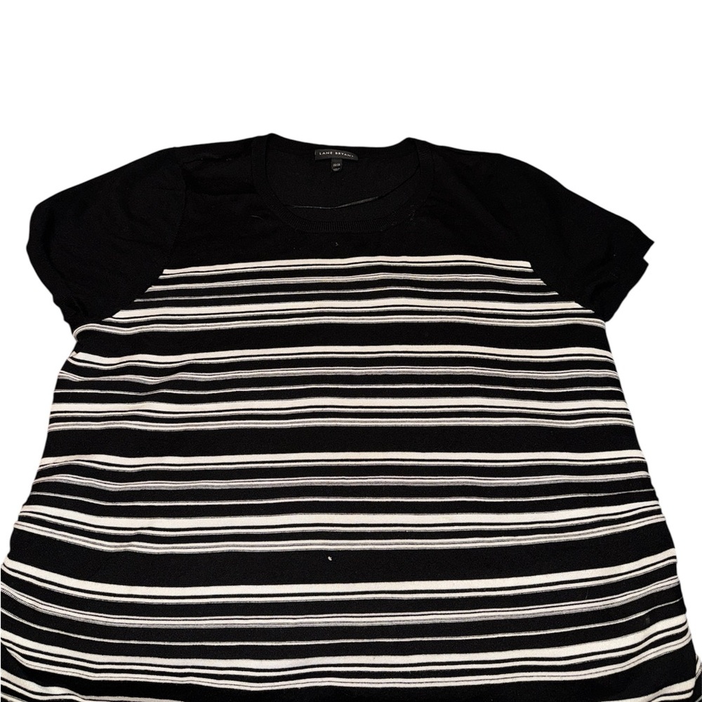 Lane Bryant Black and White Striped Tee